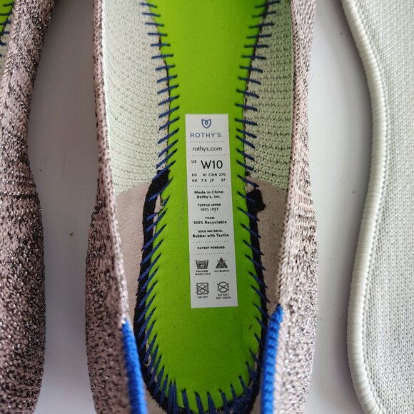 Rothy’s Flat - Stardust Metallic - Women’s size 10 - NWOB - Picture 6 of 7